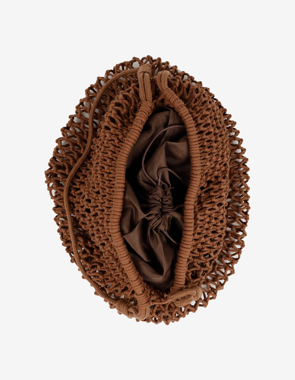 Marcie Knotted Net Shoulder Bag - Brown