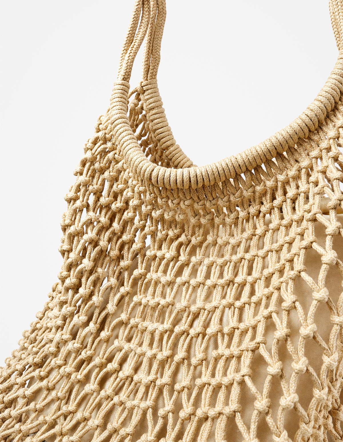 Marcie Knotted Net Shoulder Bag - Tan