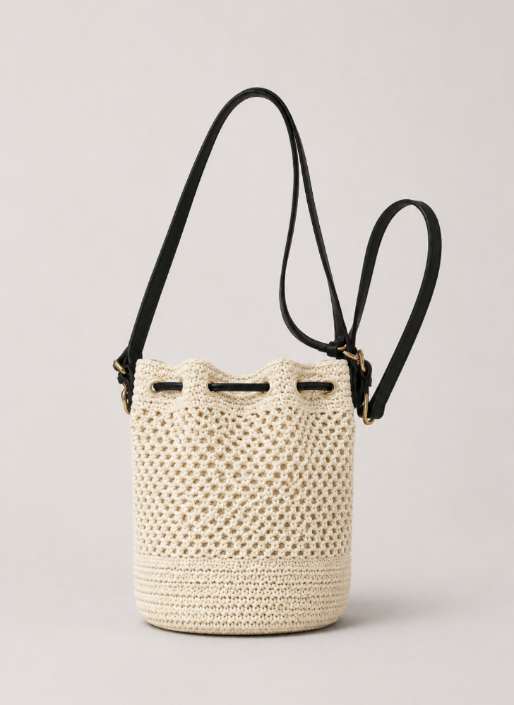 Paige Multiway Straw Bucket Bag - Tan
