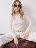 Marlene Suede Buckle Belt - Stone
