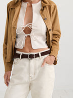 Genuine Suede Belt - Espresso