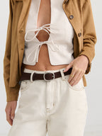 Genuine Suede Belt - Espresso