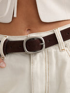 Genuine Suede Belt - Espresso