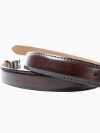 Greta Thin Genuine Leather Belt - Brown