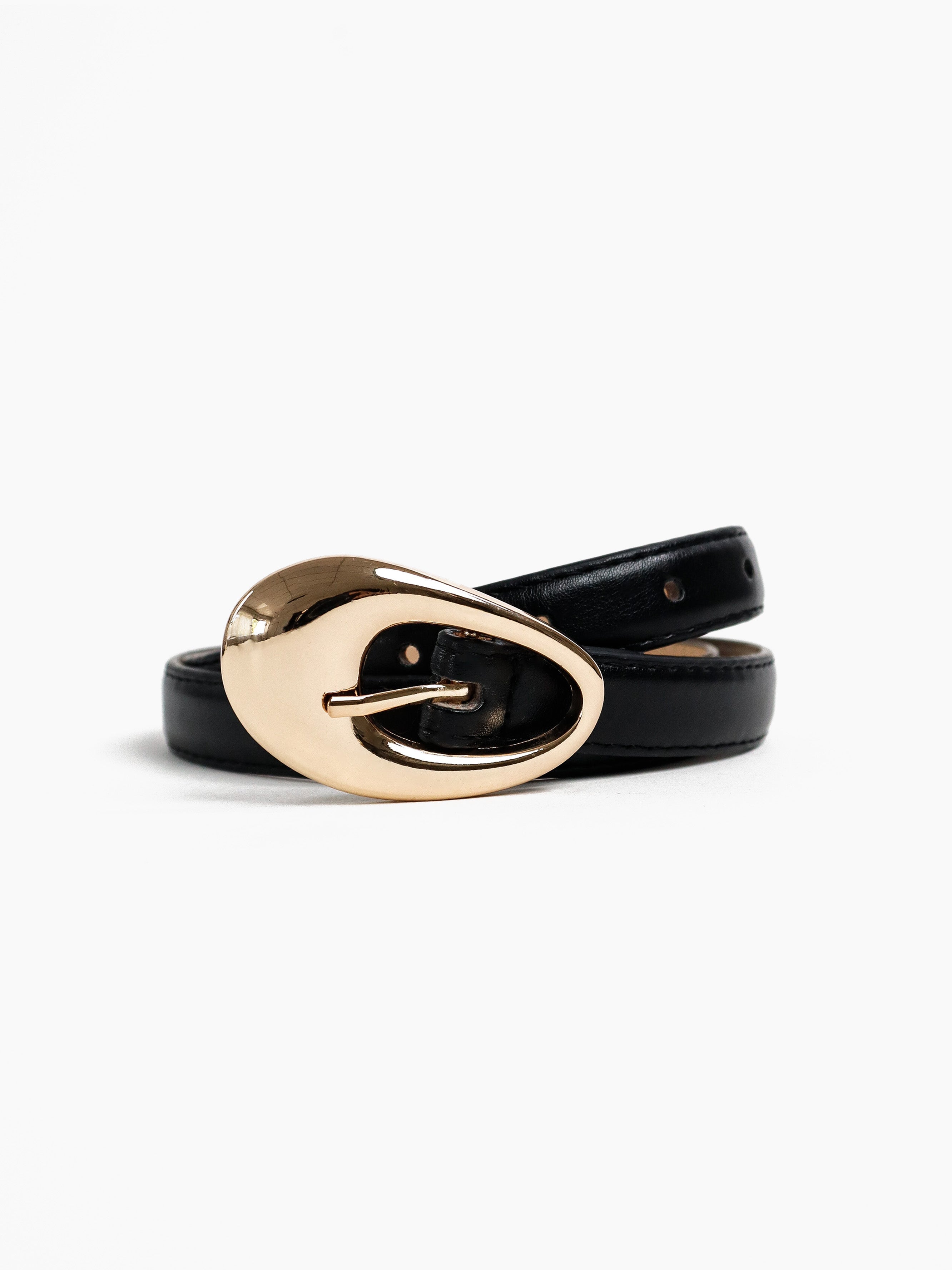 Celina Organic Buckle Belt - Black