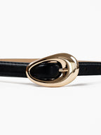 Celina Organic Buckle Belt - Black