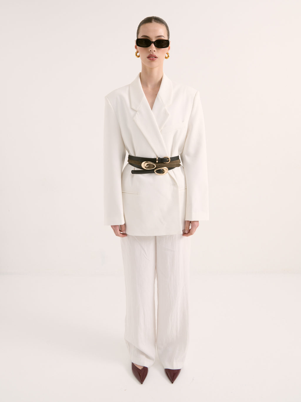 Celina Organic Buckle Belt - Olive