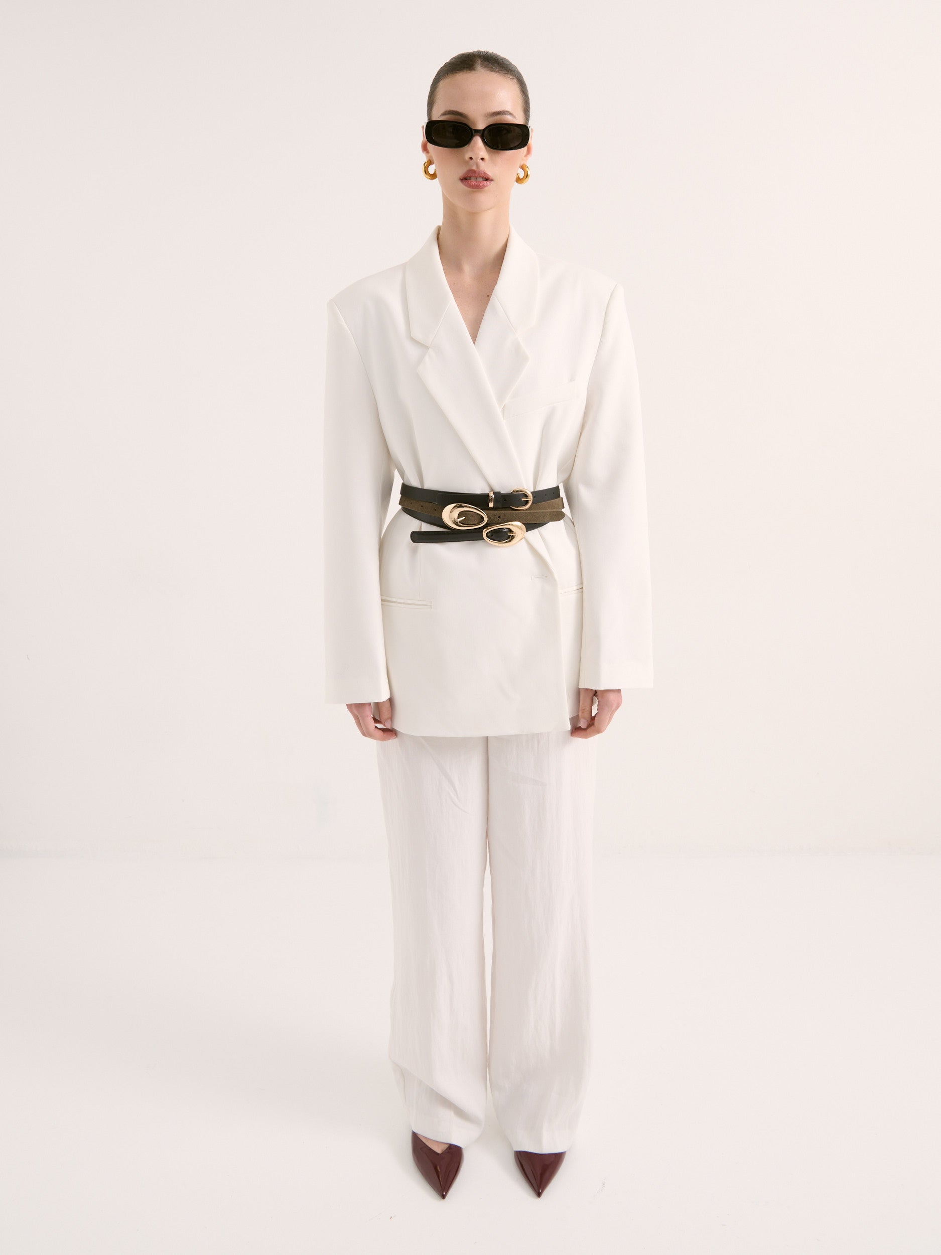 Celina Organic Buckle Belt - Olive