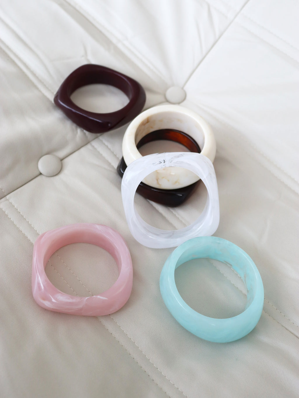 Lara Angular Bangle - Clear