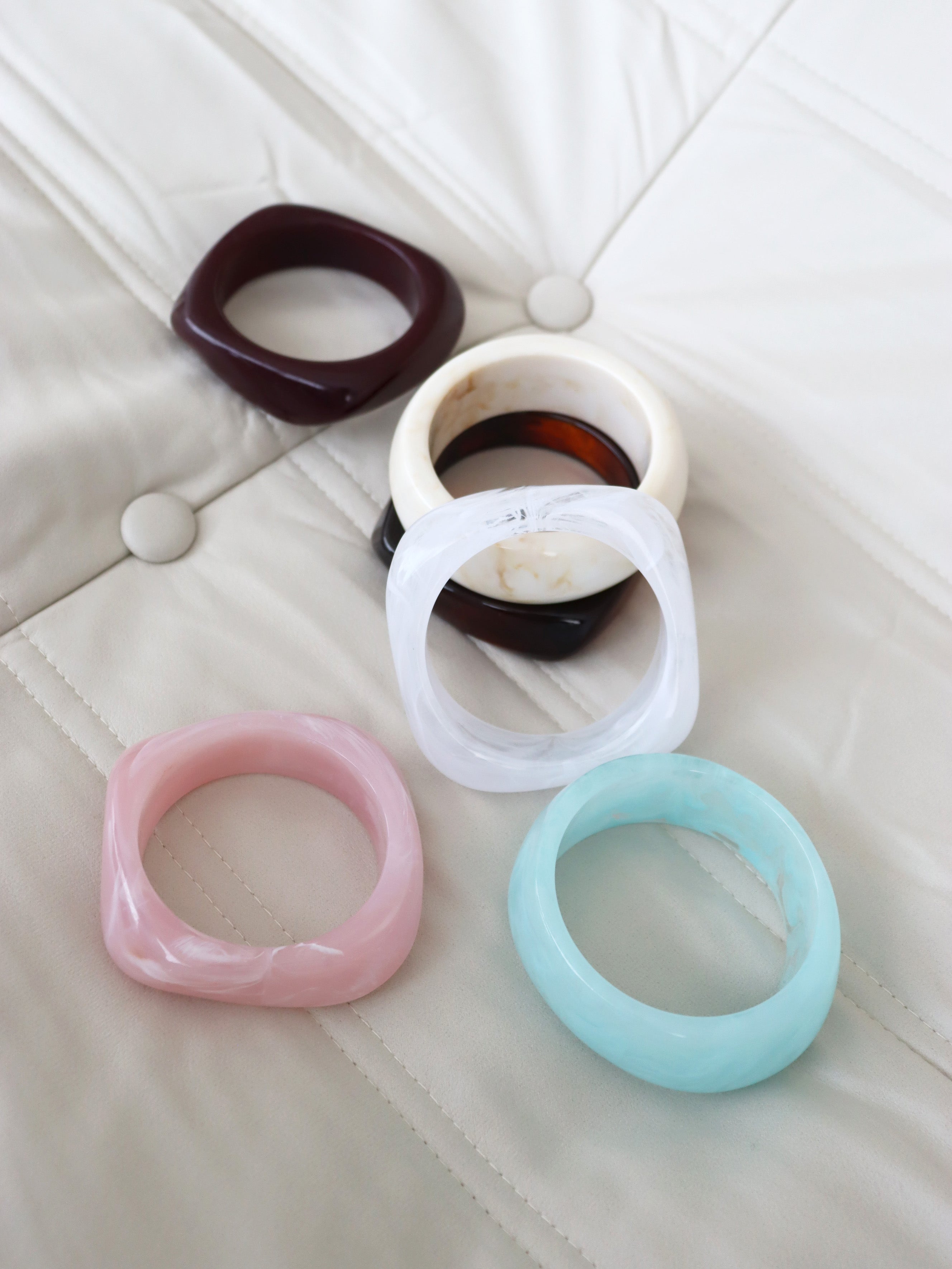 Lara Angular Bangle - Clear