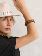 Lara Angular Bangle - Brown