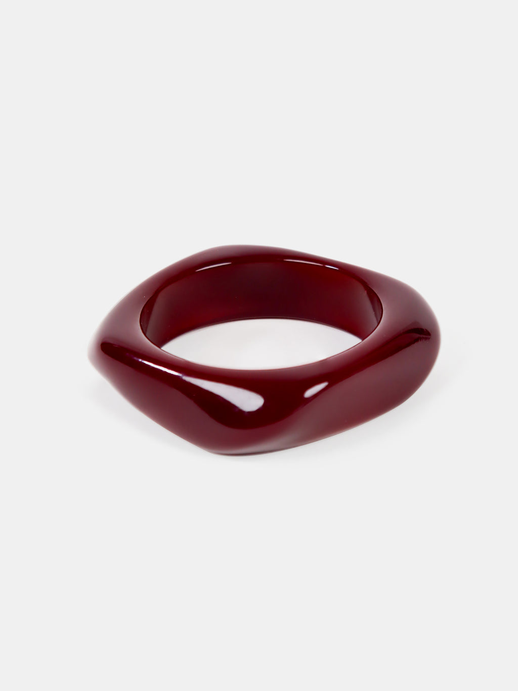 Lara Angular Bangle - Wine