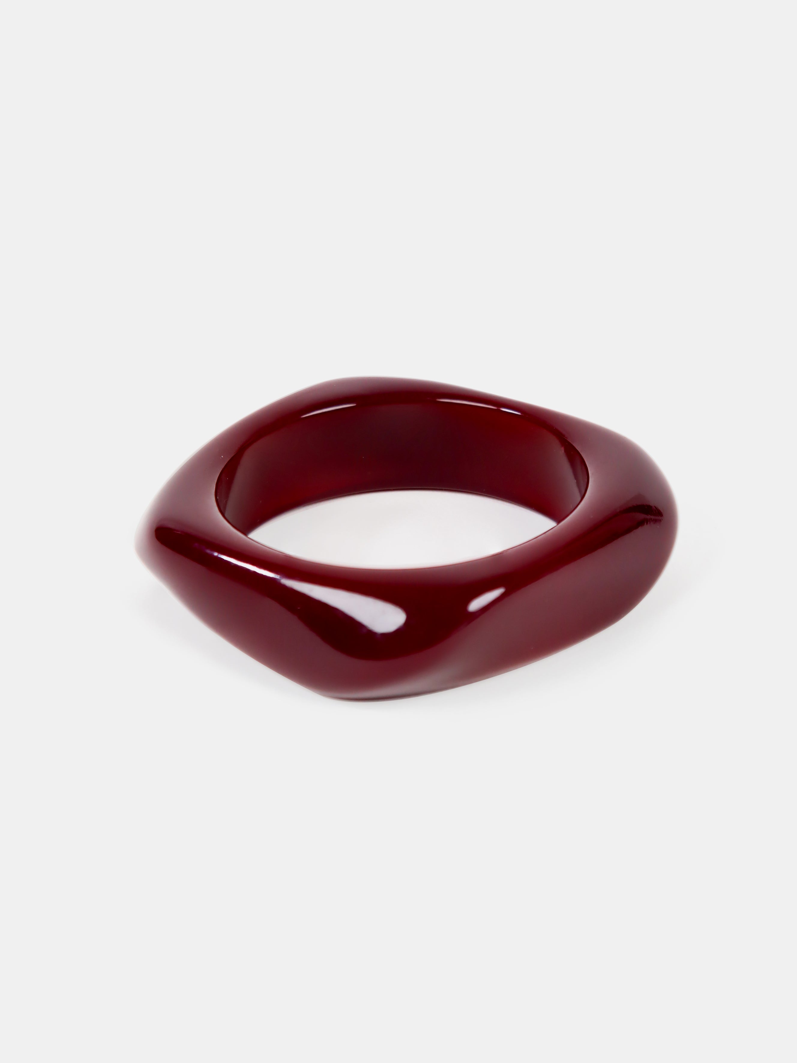 Lara Angular Bangle - Wine