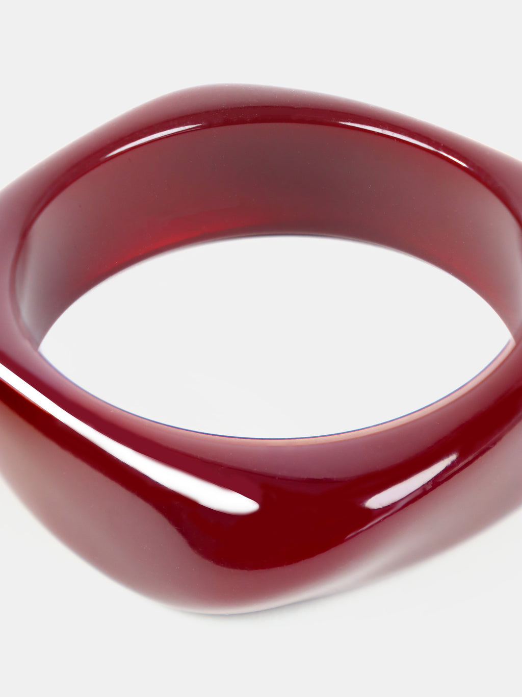 Lara Angular Bangle - Wine