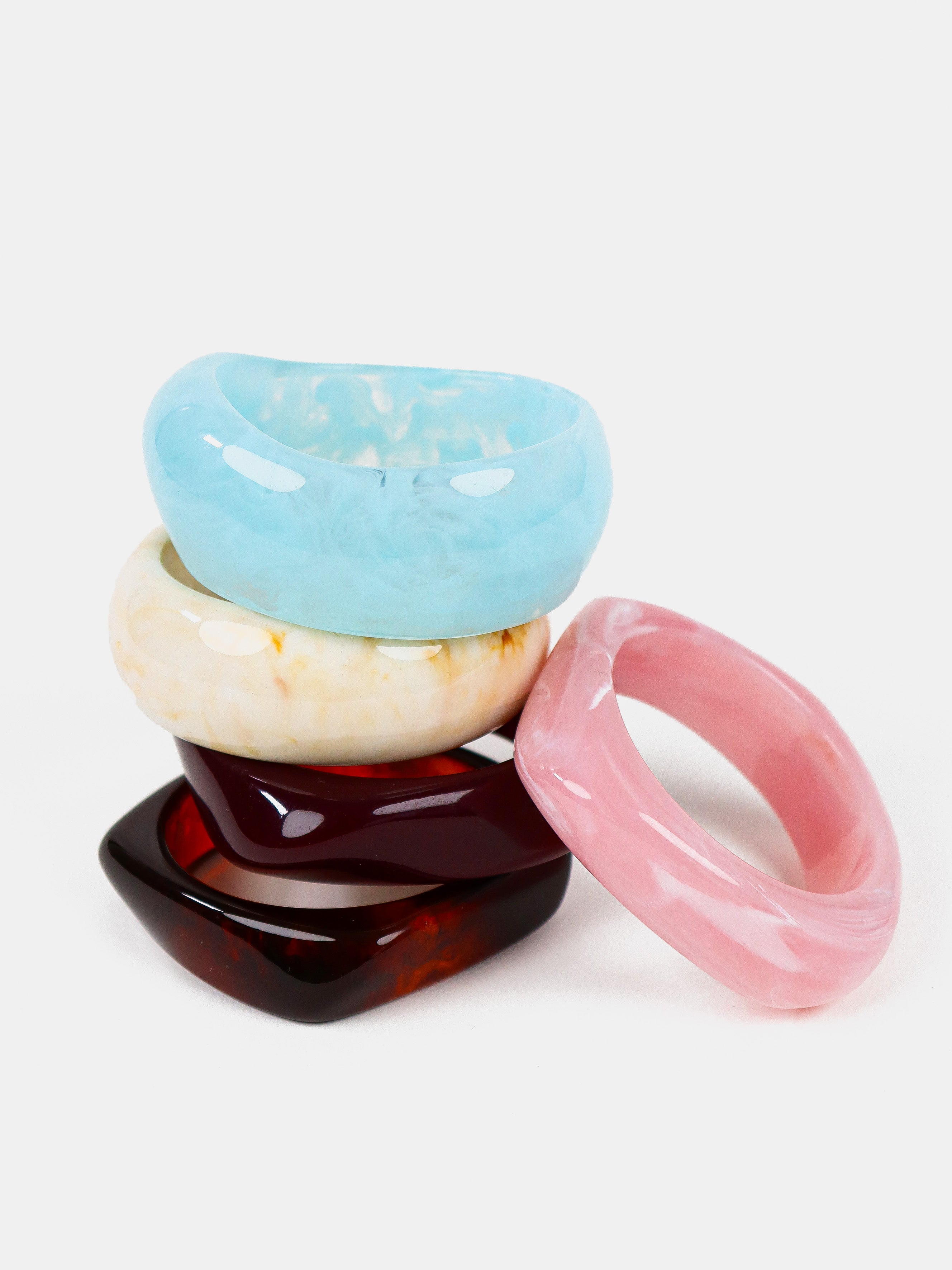 Lara Angular Bangle - Pink