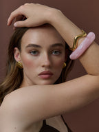 Lara Angular Bangle - Pink