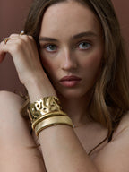 Bold Snake Magnetic Bangle - 18K Gold Plated