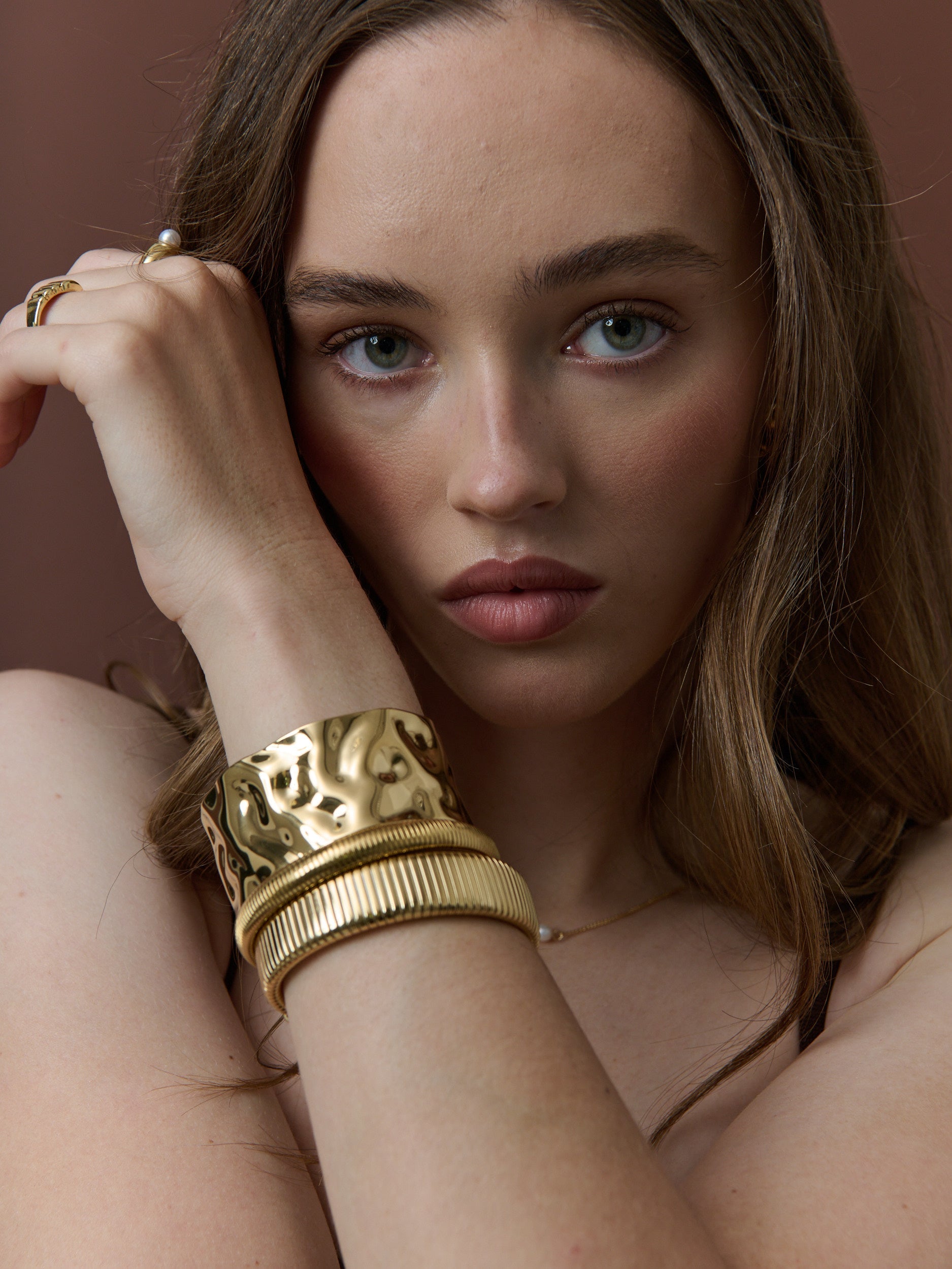 Bold Snake Magnetic Bangle - 18K Gold Plated