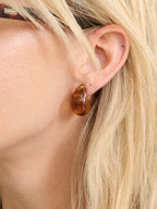 Espresso Resin Droplet Earrings
