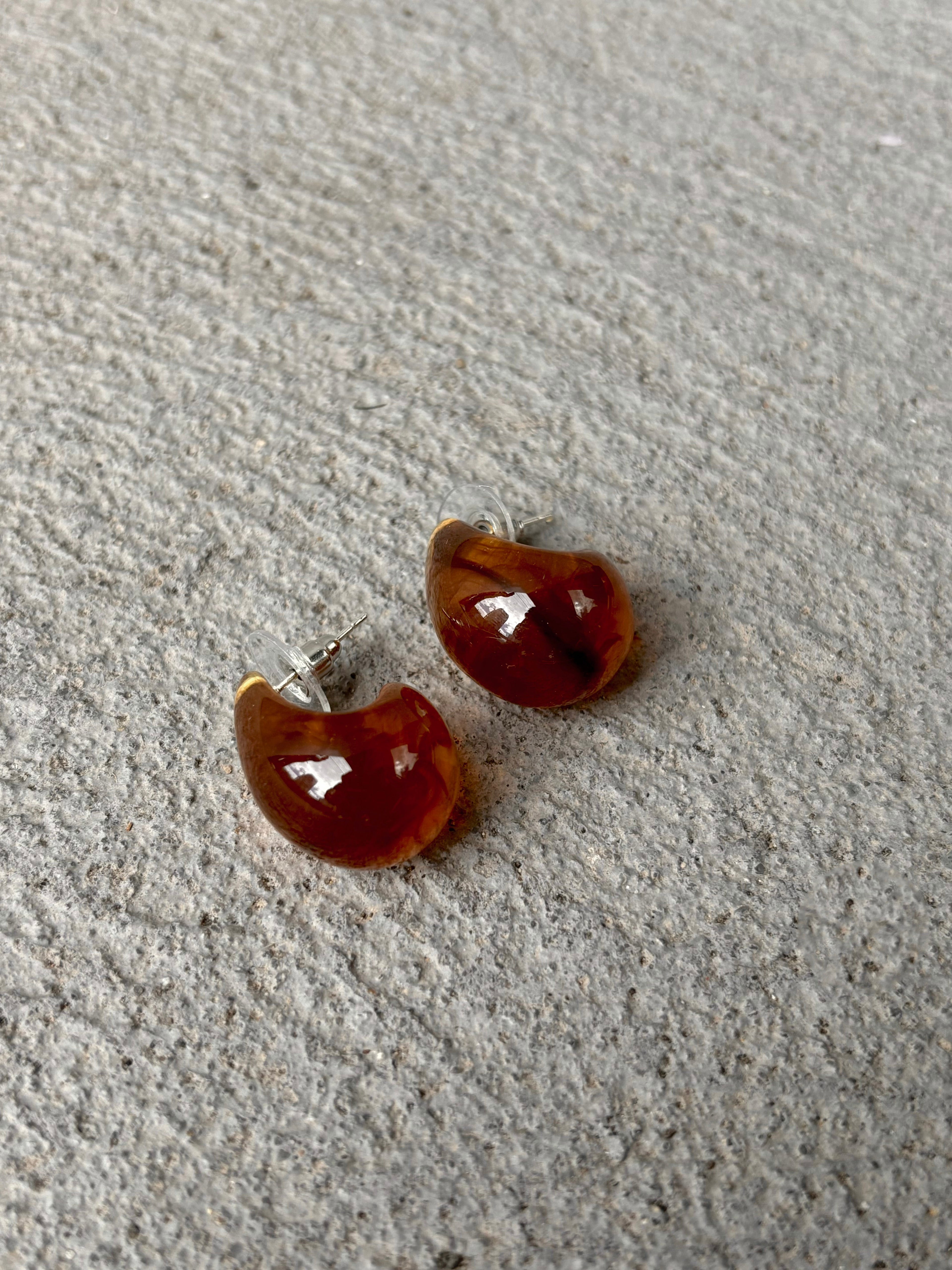 Espresso Resin Droplet Earrings
