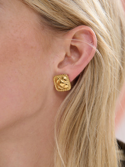 Vintage Button Statement Earrings