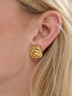 Vintage Button Statement Earrings