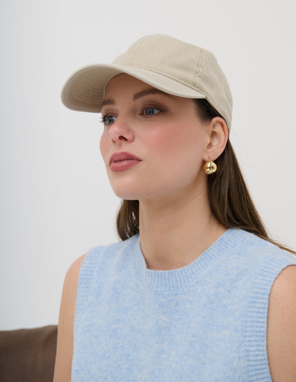 Christina Cotton Baseball Cap - Beige