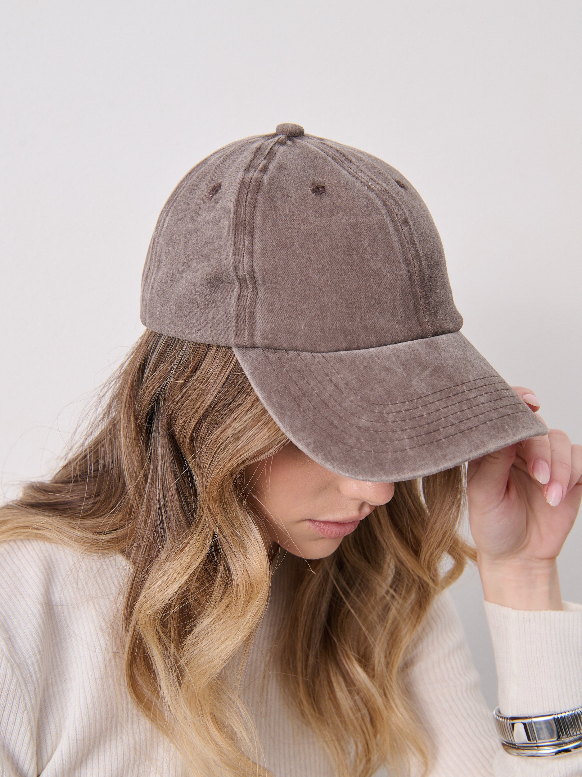 Christina Cotton Baseball Cap - Brown