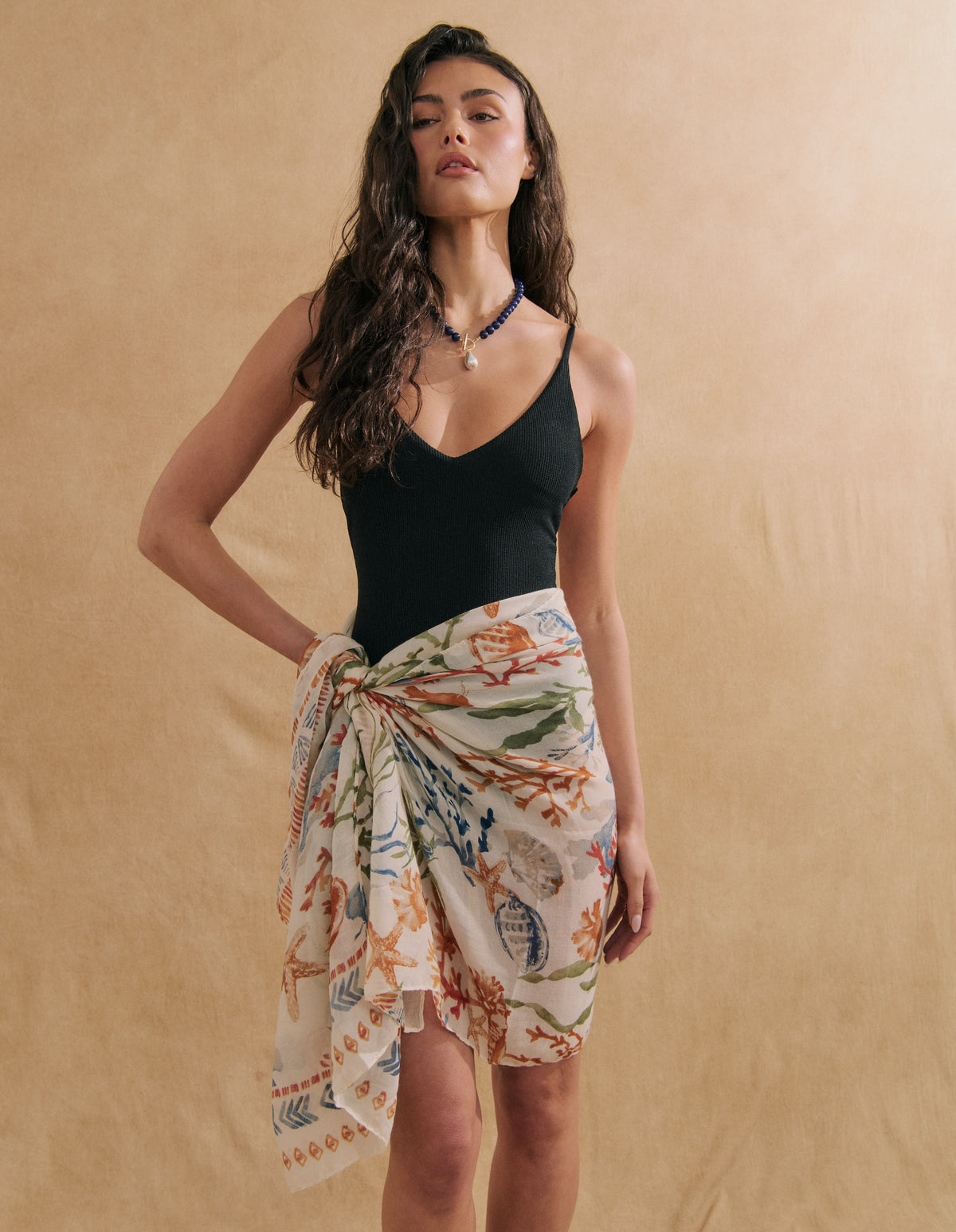 Coral Printed Neck Scarf