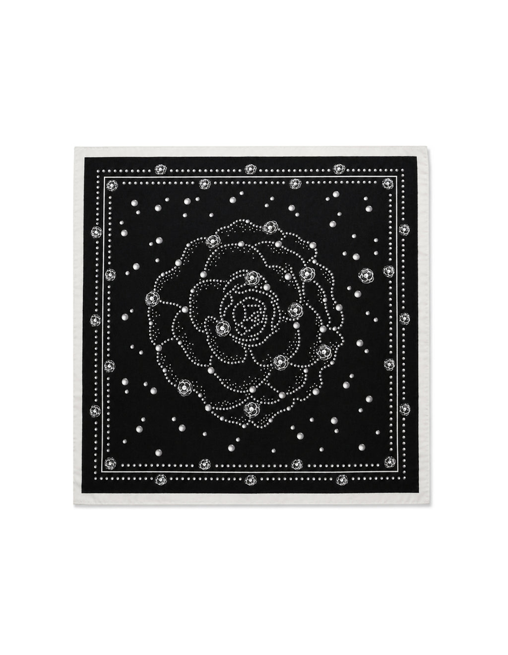 Aster Patterned Head Scarf - Black