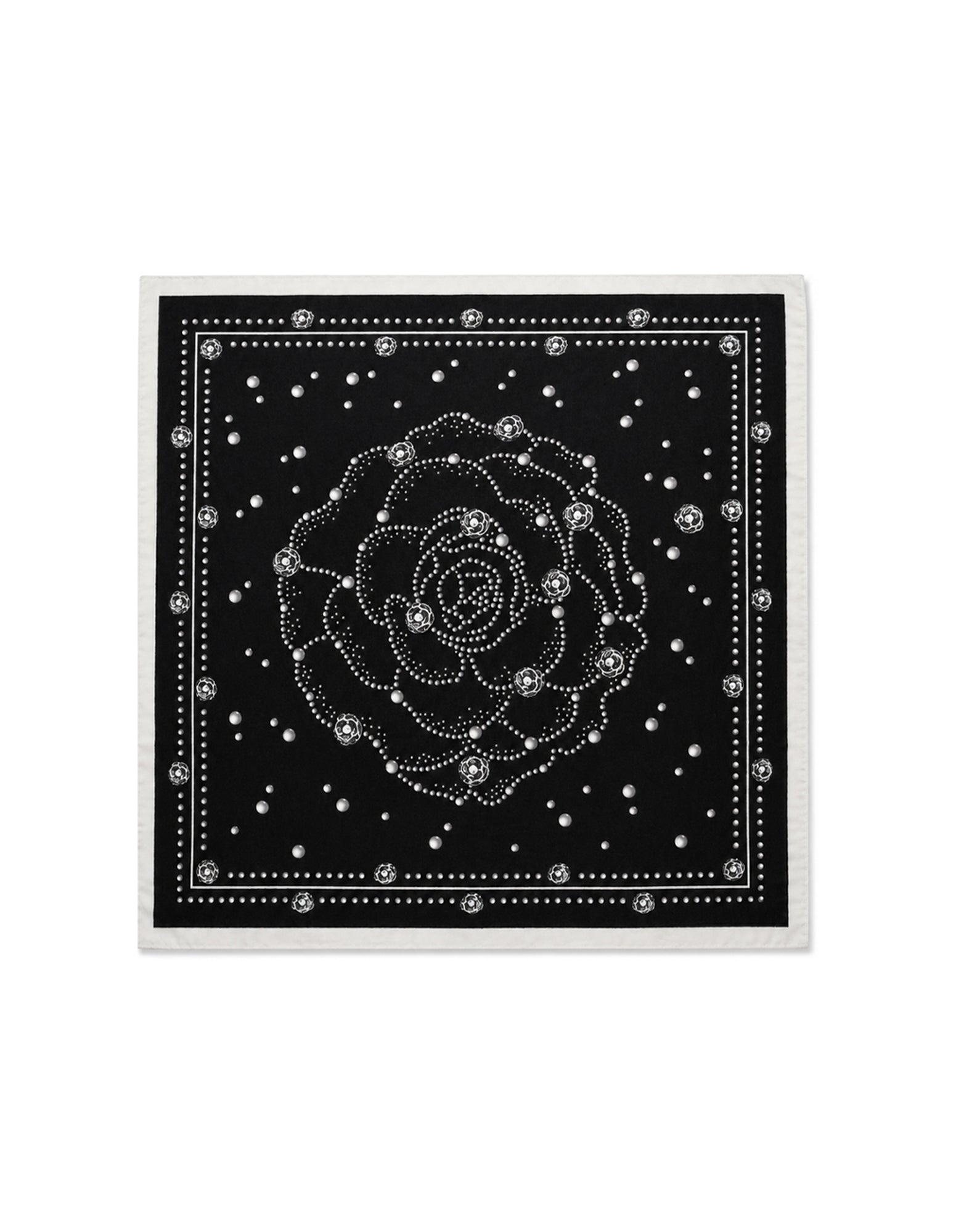 Aster Patterned Head Scarf - Black