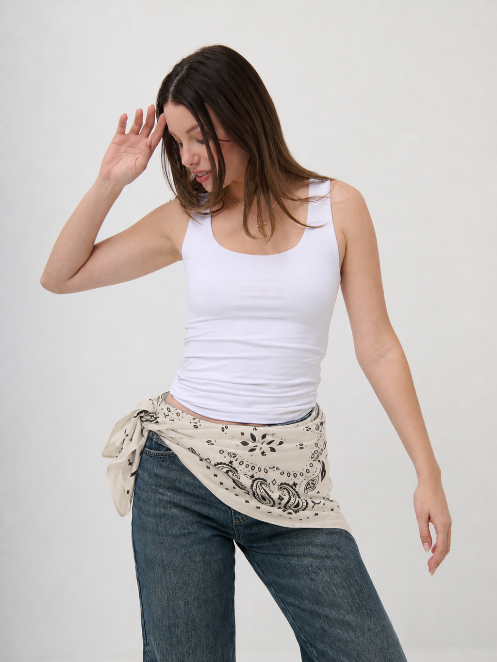 Solari Symmetric Head Scarf - Cream