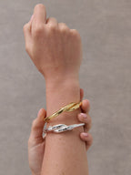 Mia Interlock Twist Bangle - Sterling Silver Plated