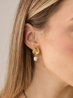 Sol Pearl Drop Earrings - 18K Gold Plated