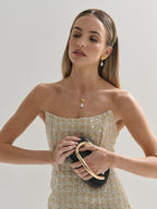 Celina Statement Clutch Bag - Black