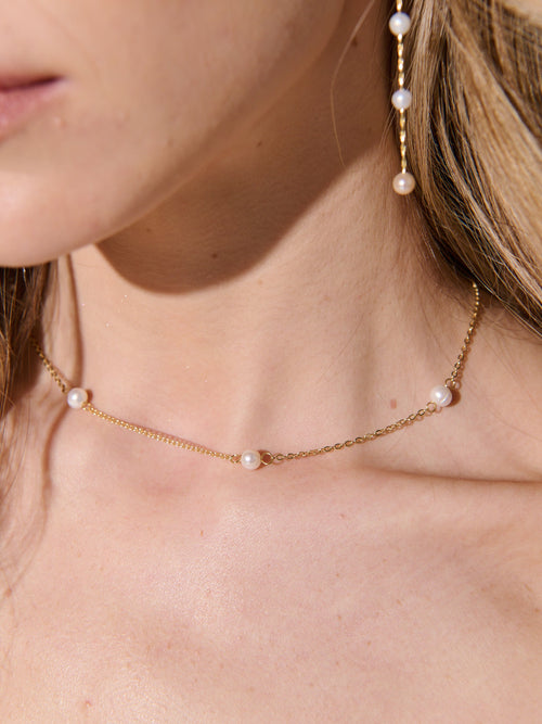 Ally Pearl Necklace - 18K Gold Plated