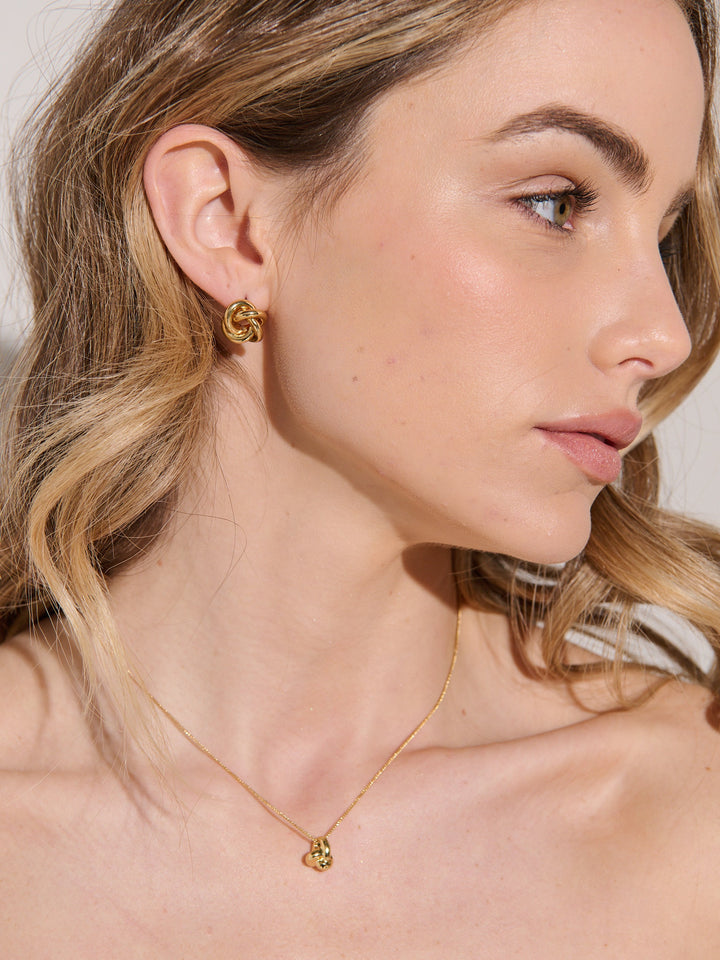 Petite Knotted 18K Gold Plated Earrings