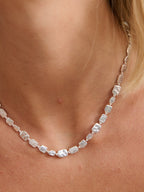 Hammered Plate Necklace - Sterling Silver Plated