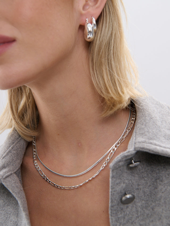 3mm Snake Sterling Silver Plated Necklace