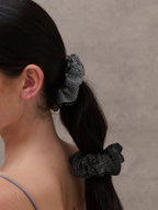 Rhinestone Statement Scrunchie in Black