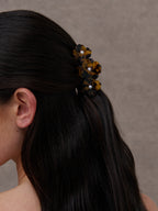 Hannah Flower Hair Claw Clip in Tort