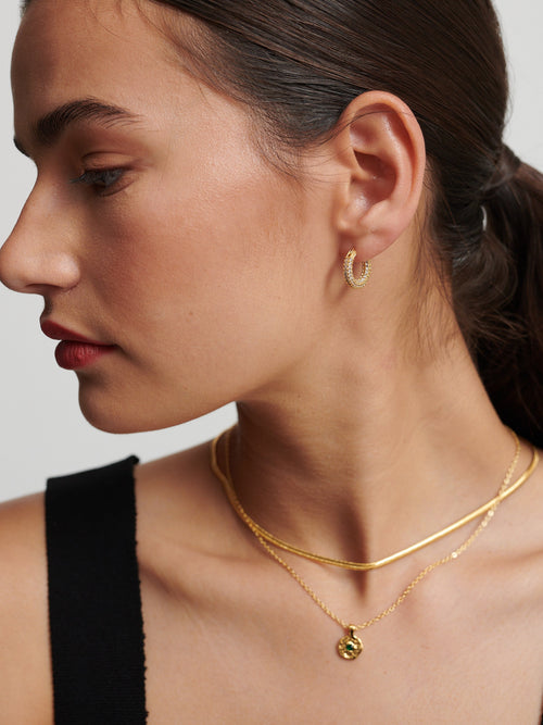 Aimee Embellished Earrings in 18K Gold Plated