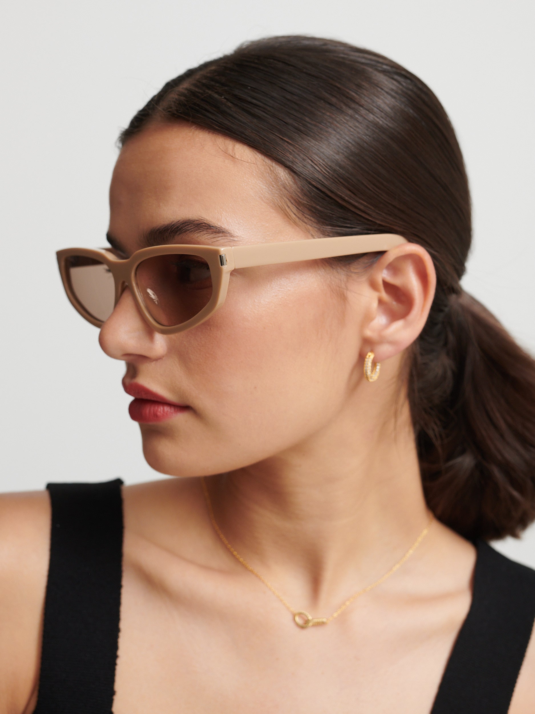 Aimee Embellished Earrings in 18K Gold Plated