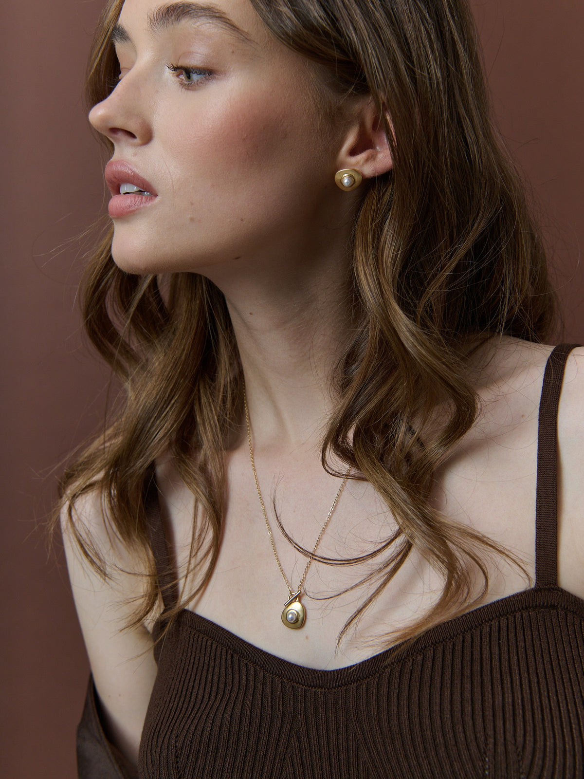 Victoria Matte 18K Gold Plated Earrings