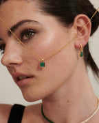 Airin Stone 18K Gold Plated Earrings in Green
