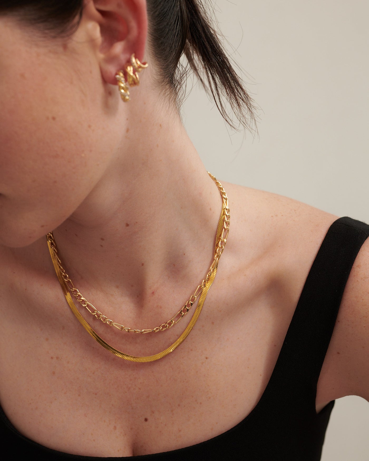 4mm Snake 18K Gold Plated Necklace