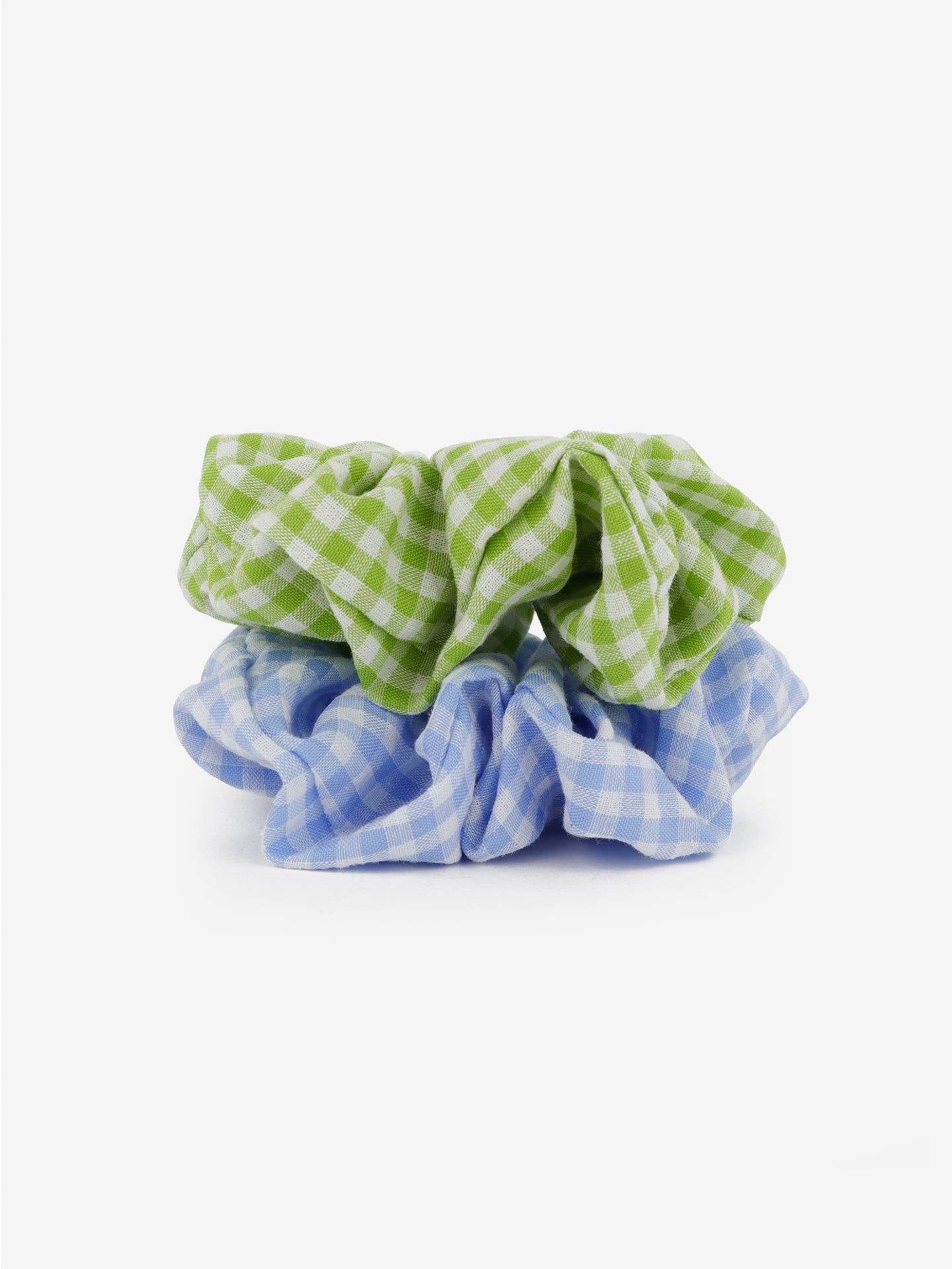 Gingham Scrunchies 2 Pack Set - Berry