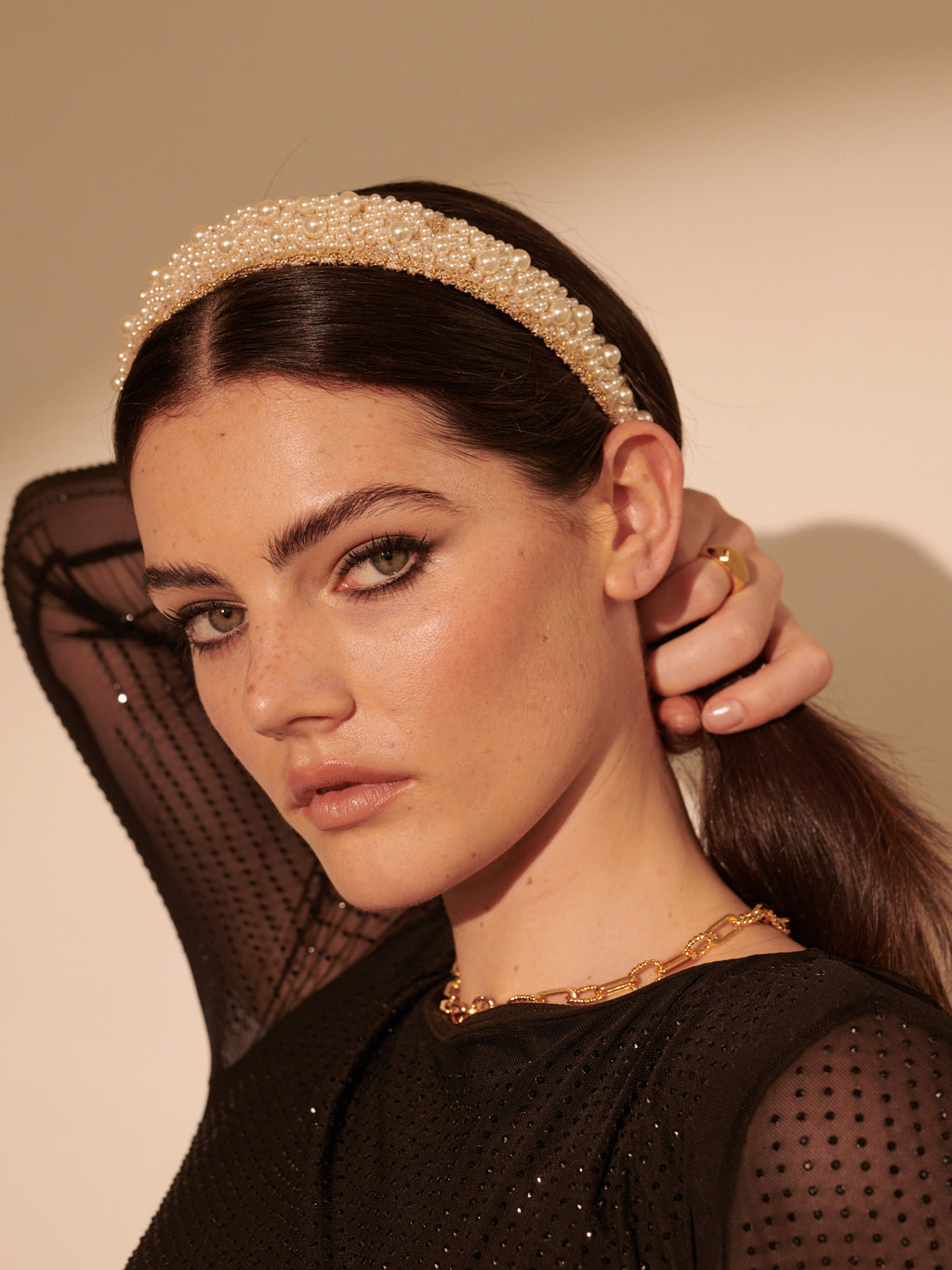 Bianca Pearl Beaded Headband