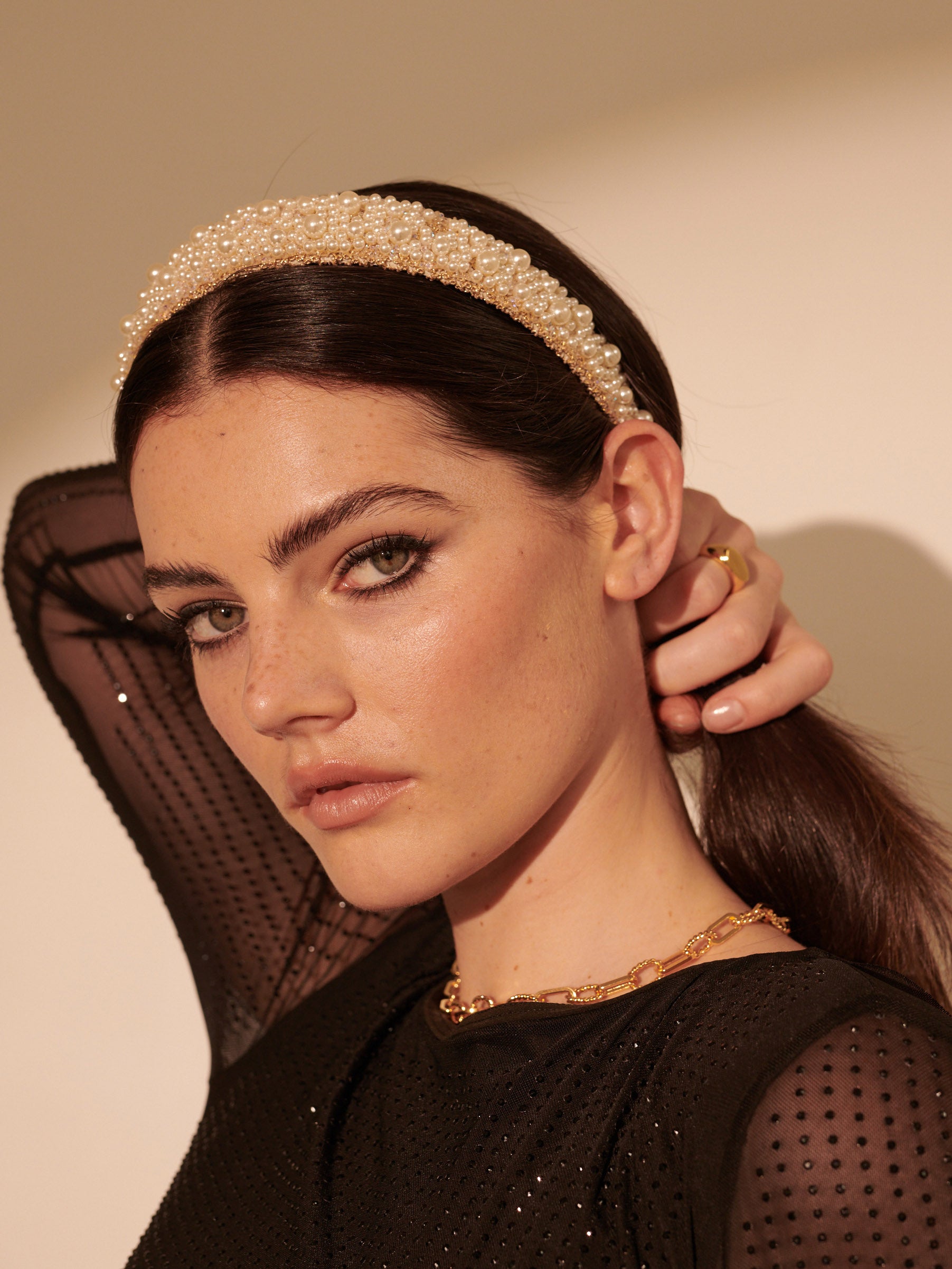 Bianca Pearl Beaded Headband