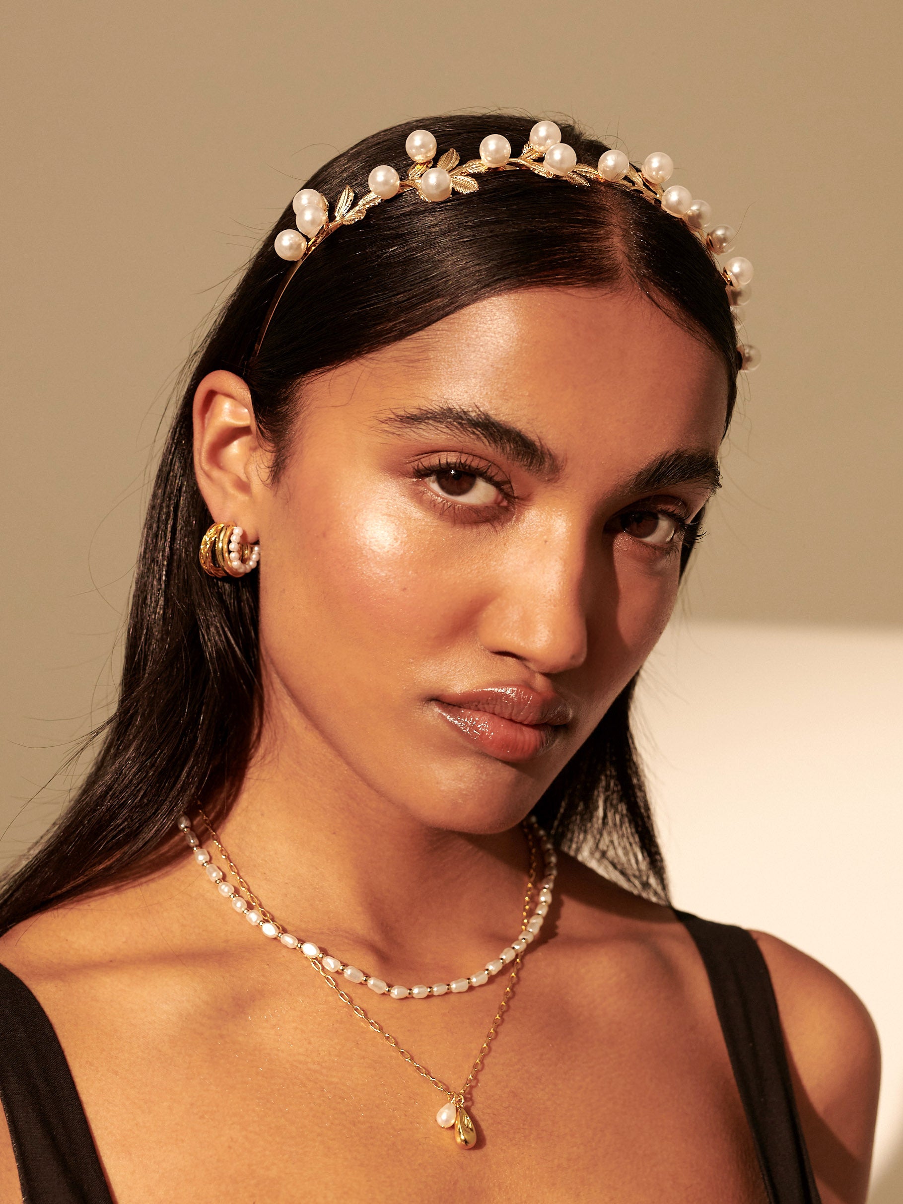 Tiana Pearl Leaf Statement Headband